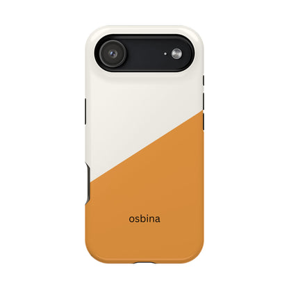 osbina | MagSafe Compatible for iPhone | Divide & Conquer — The Orange + White Split Diagonal Case | The Season Collective