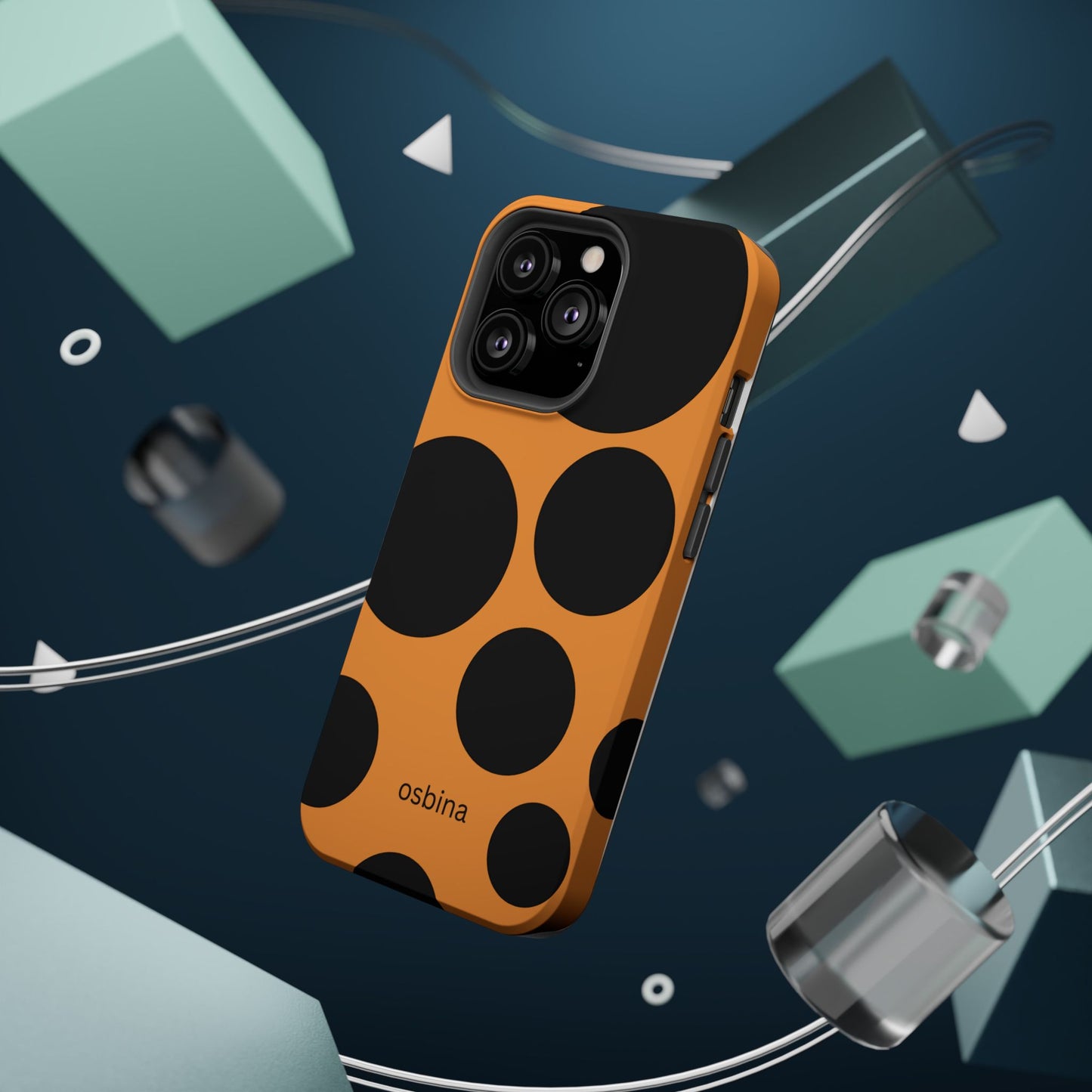 osbina | MagSafe Compatible for iPhone | The Bubble Statement Case in Orange + Black | The Season Collective