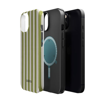 osbina | MagSafe compatible for iPhone | Verde Stripe Phone Case | Color Edit Collection