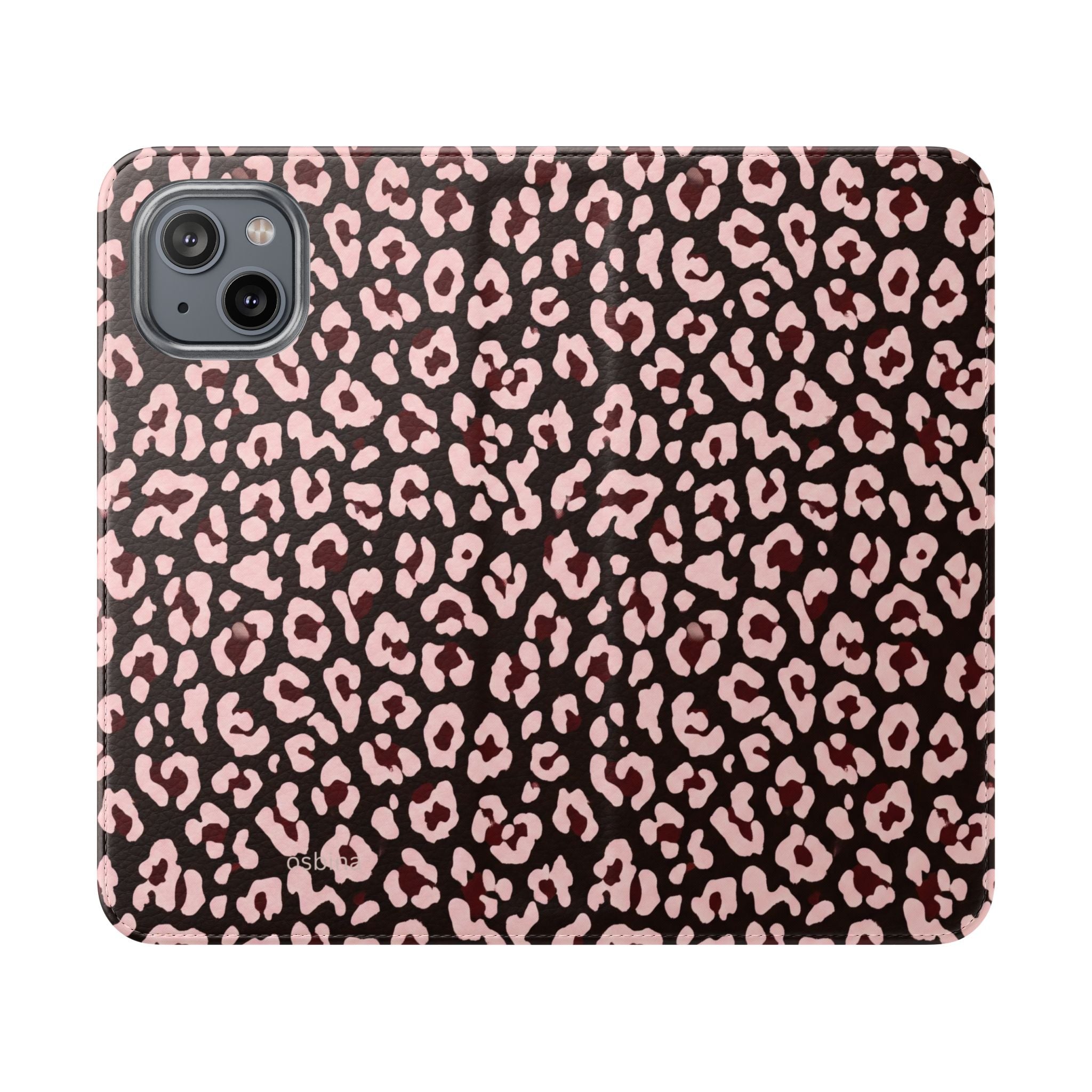 osbina | Wallet Flip Case for iPhone & Samsung | Chocolate Pink Leopard
