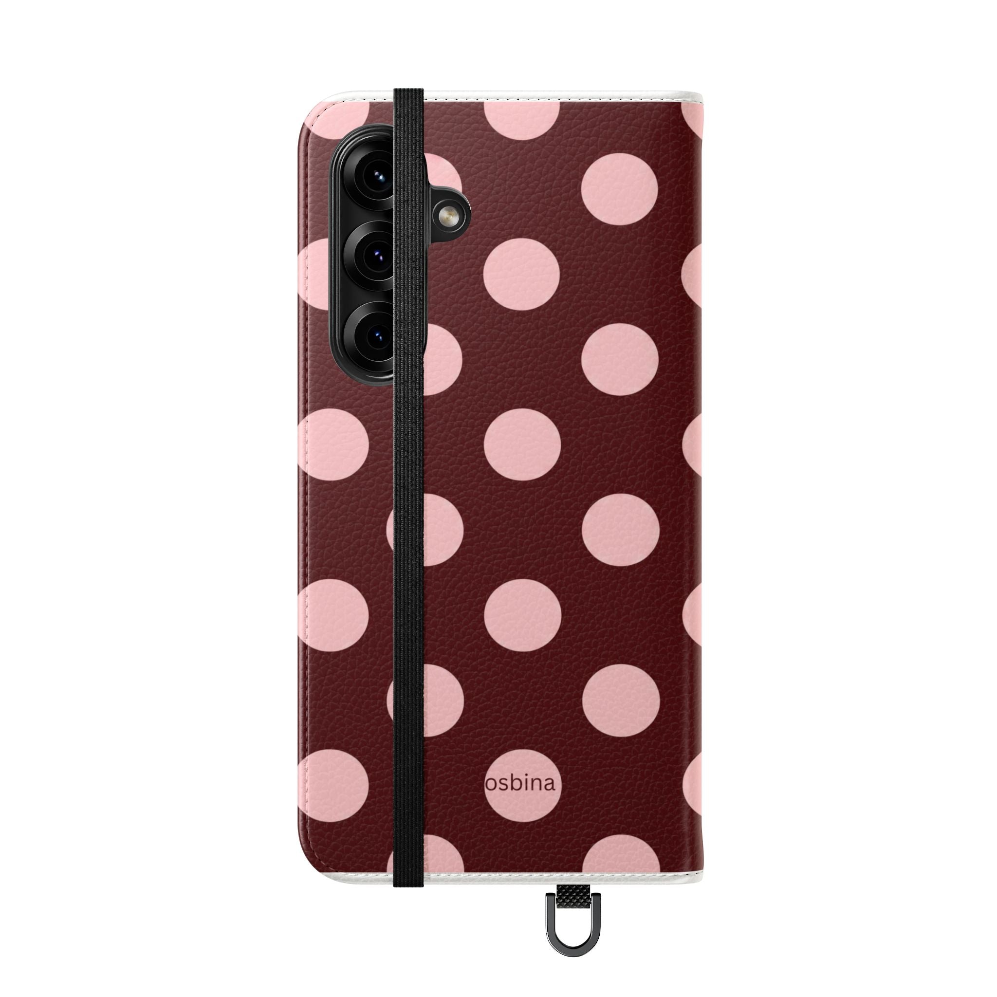 osbina | Wallet Flip Case for iPhone & Samsung | Oxblood Dot