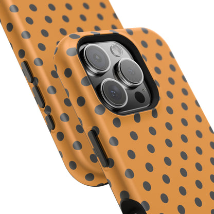 osbina | MagSafe Compatible for iPhone | Spot On Chic — The Orange + Black Polka Dot Case | The Season Collective