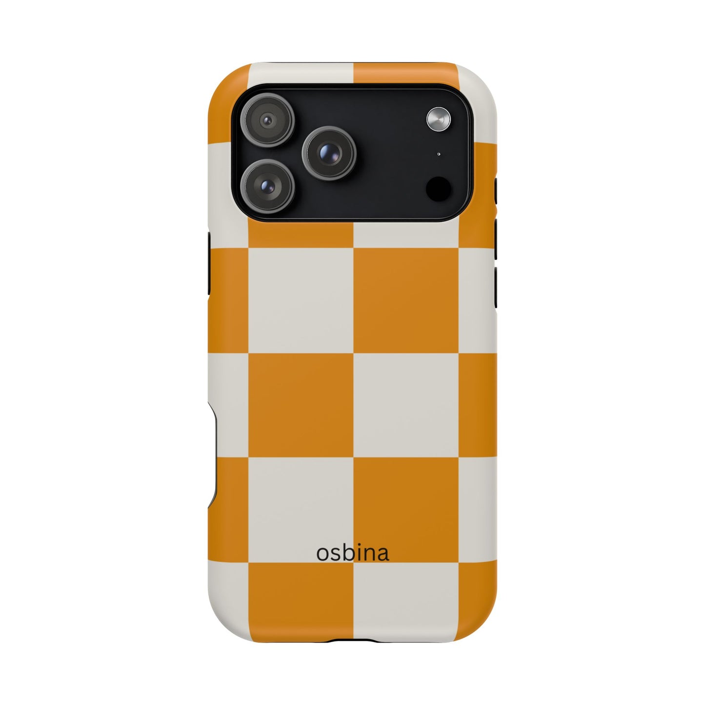 osbina | MagSafe Compatible for iPhone | Check You Out — The Orange + White Check Case | The Season Collective