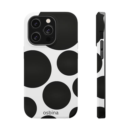 osbina | MagSafe compatible for iPhone | The Noir Bubbles Phone Case | Modern Muse Collection