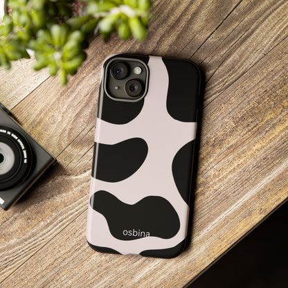 osbina | Prairie Chic Pink & Black Cow Print Phone Case | Modern Muse Collection