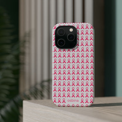 osbina |  MagSafe compatible for iPhone | Limited Edition The Side By Side Pink Ribbons Case in Light Pink + Soft Pink + Hot Pink | The Pink October Collection | Inspired By