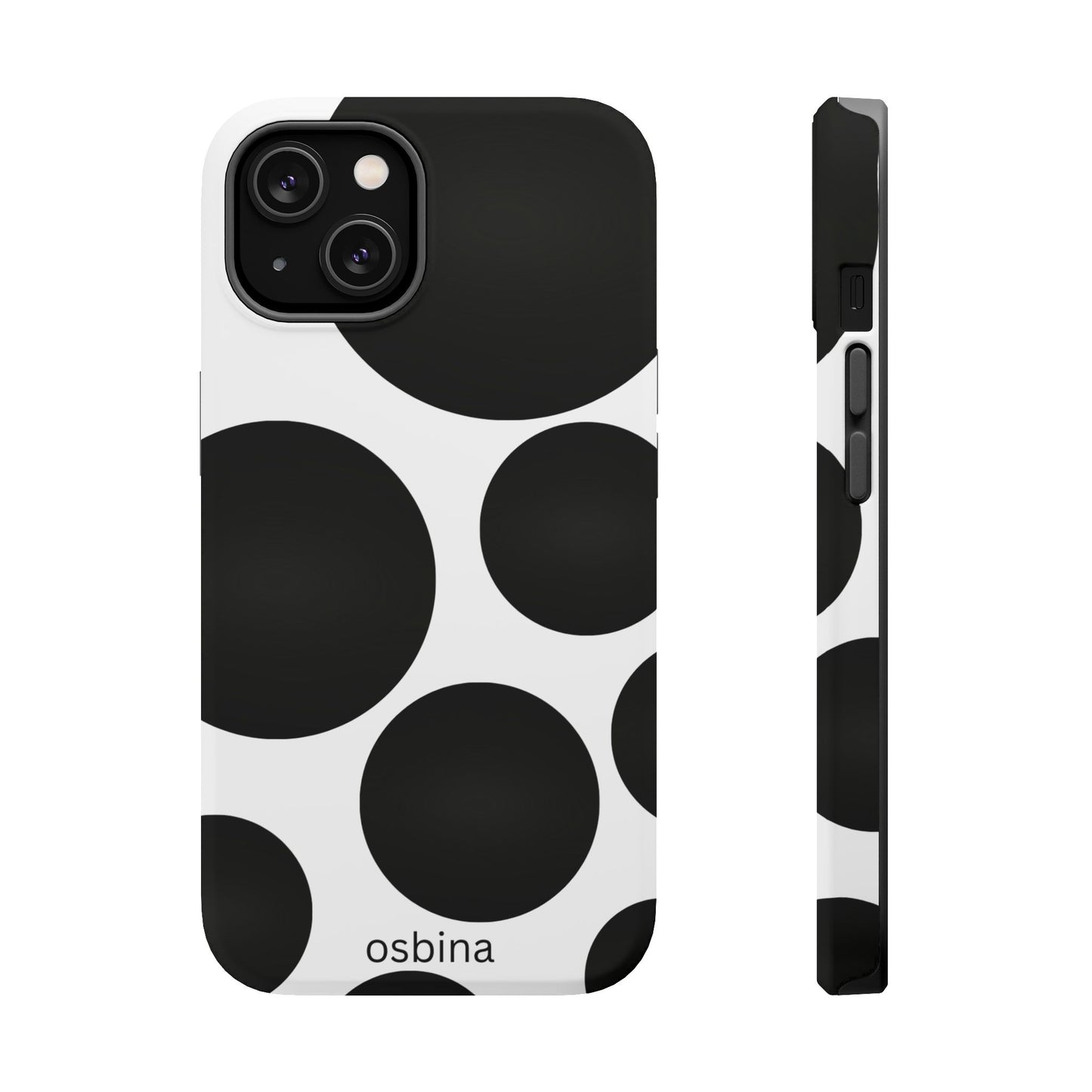 osbina | MagSafe compatible for iPhone | The Noir Bubbles Phone Case | Modern Muse Collection