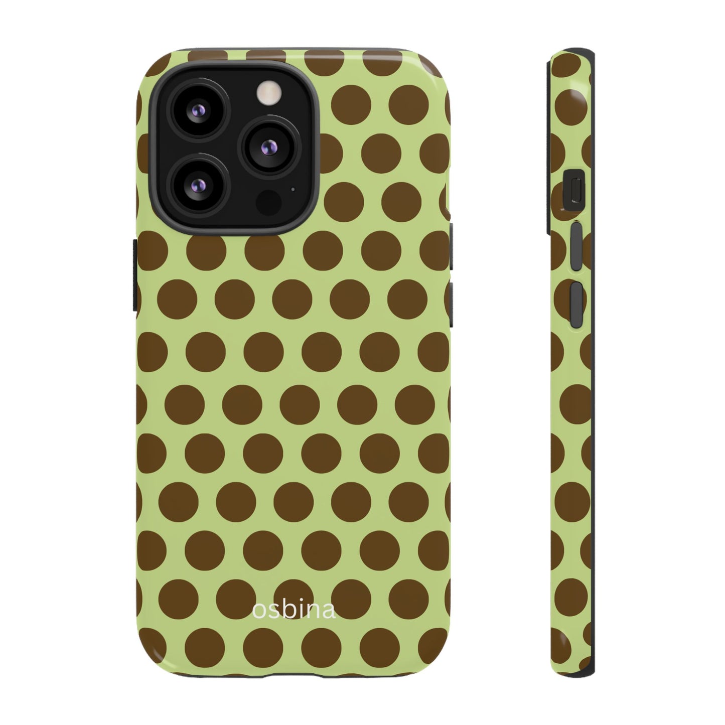 osbina | Chartreuse Cocoa Dots Designer Case