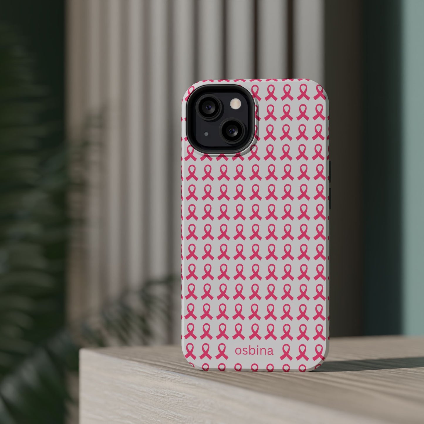 osbina |  MagSafe compatible for iPhone | Limited Edition The Side By Side Pink Ribbons Case in Light Pink + Soft Pink + Hot Pink | The Pink October Collection | Inspired By