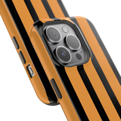 osbina | MagSafe Compatible for iPhone | The Statement Stripe Case in Black + Orange | The Season Collective