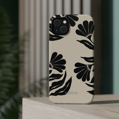 osbina | MagSafe compatible for iPhone | Obsidian Bloom Flower Phone Case | Modern Muse Collection