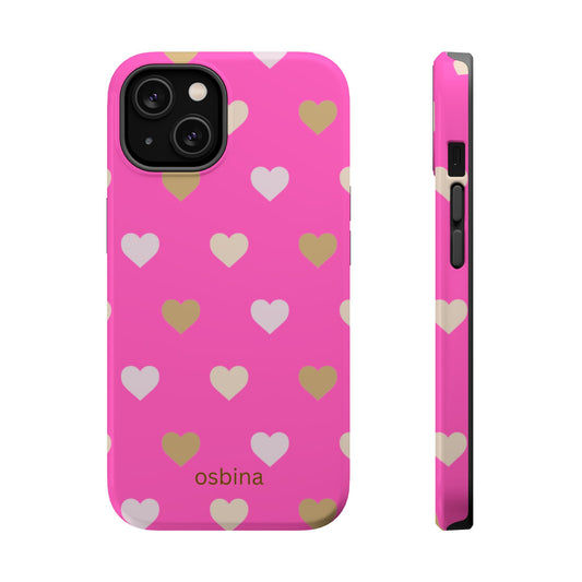 osbina | MagSafe compatible for iPhone | The Golden Hour Hearts Case | YAYOU Collection Supporting Shine Like Sable