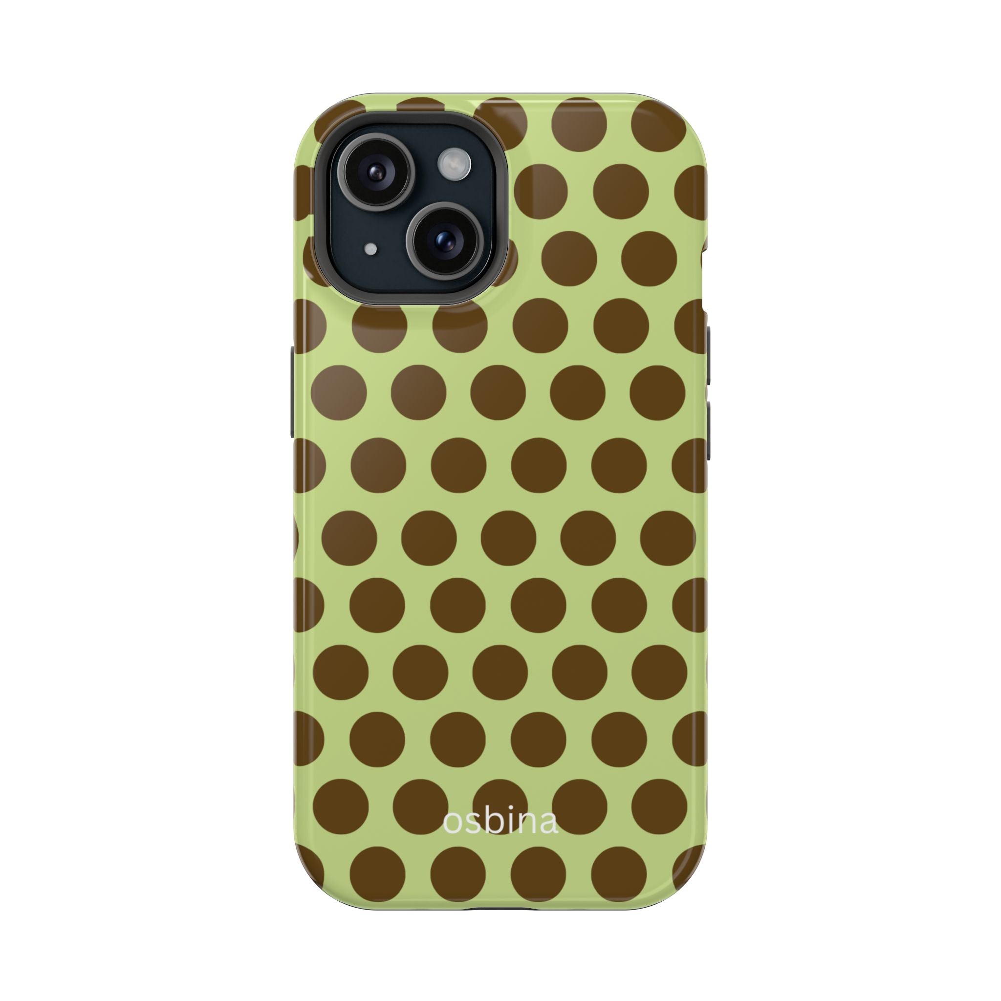 osbina | MagSafe for iPhone | Chartreuse Cocoa Dots Designer Case