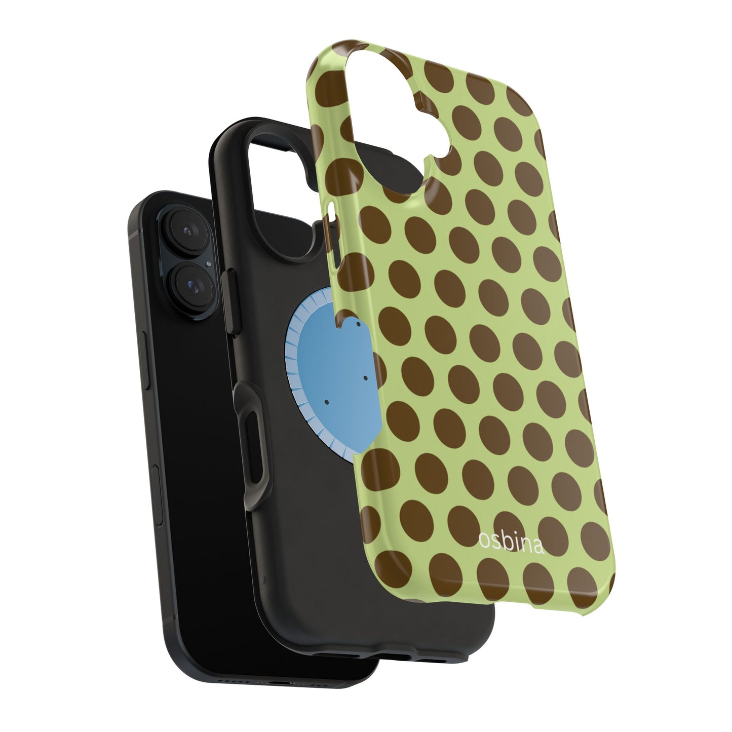 osbina | MagSafe for iPhone | Chartreuse Cocoa Dots Designer Case