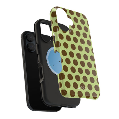 osbina | MagSafe for iPhone | Chartreuse Cocoa Dots Designer Case
