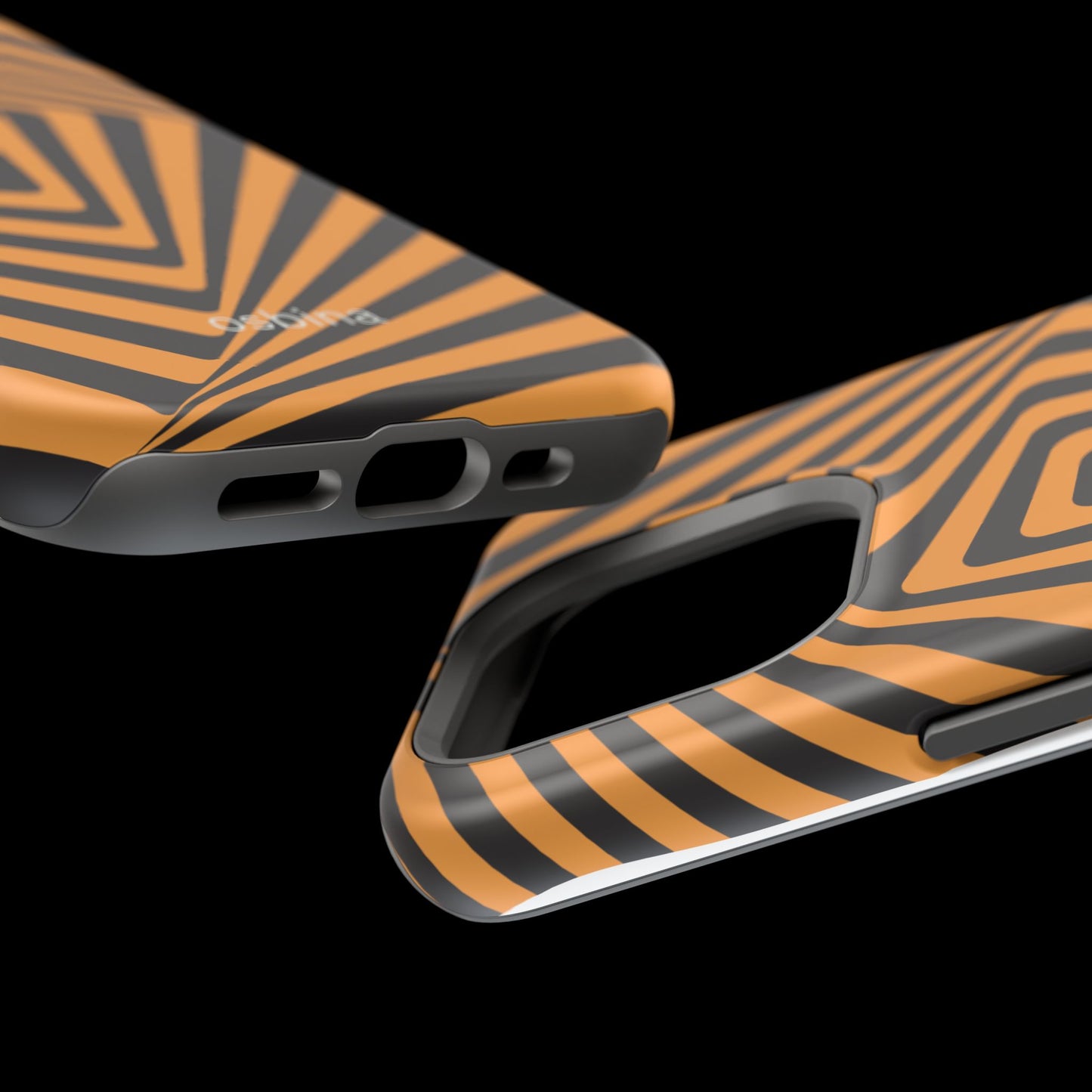 osbina | MagSafe Compatible for iPhone | Step Into the Zone — The Orange + Black Spiral Case | The Season Collective