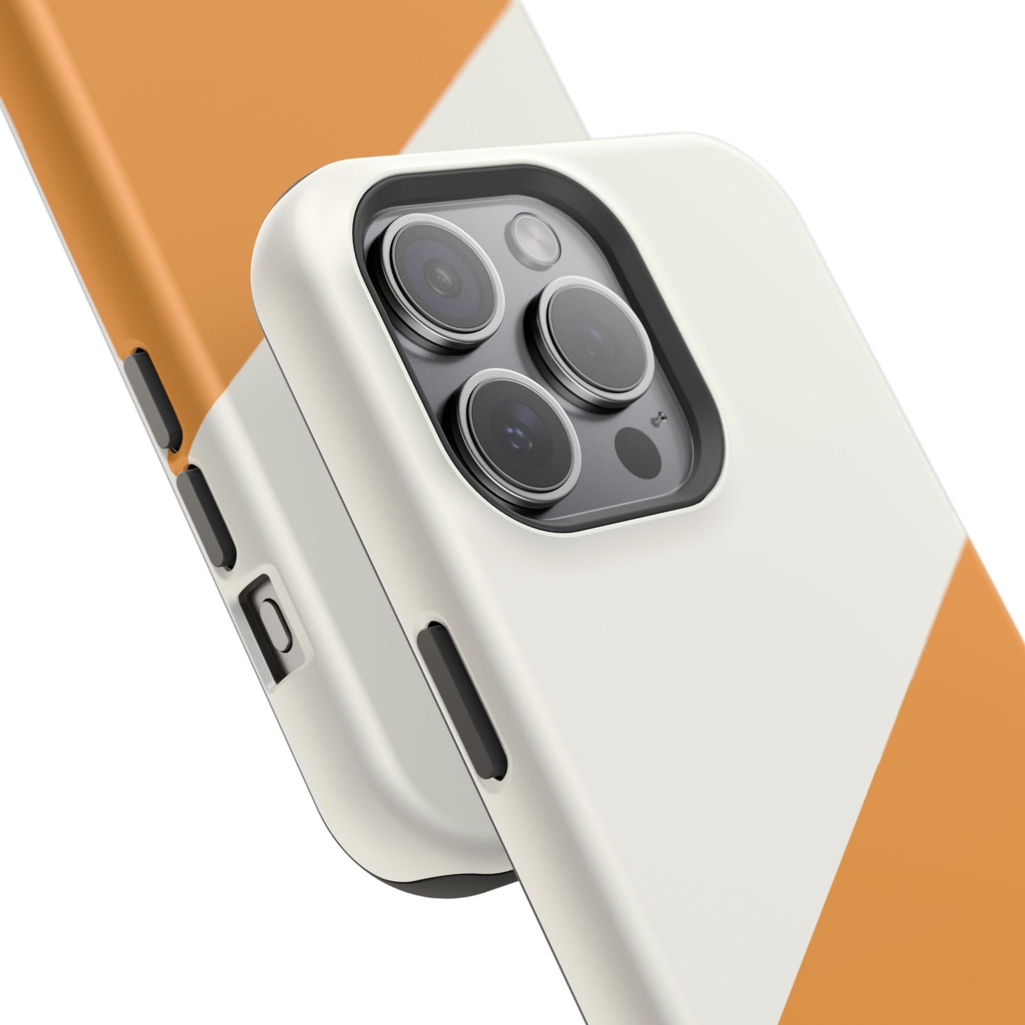 osbina | MagSafe Compatible for iPhone | Divide & Conquer — The Orange + White Split Diagonal Case | The Season Collective