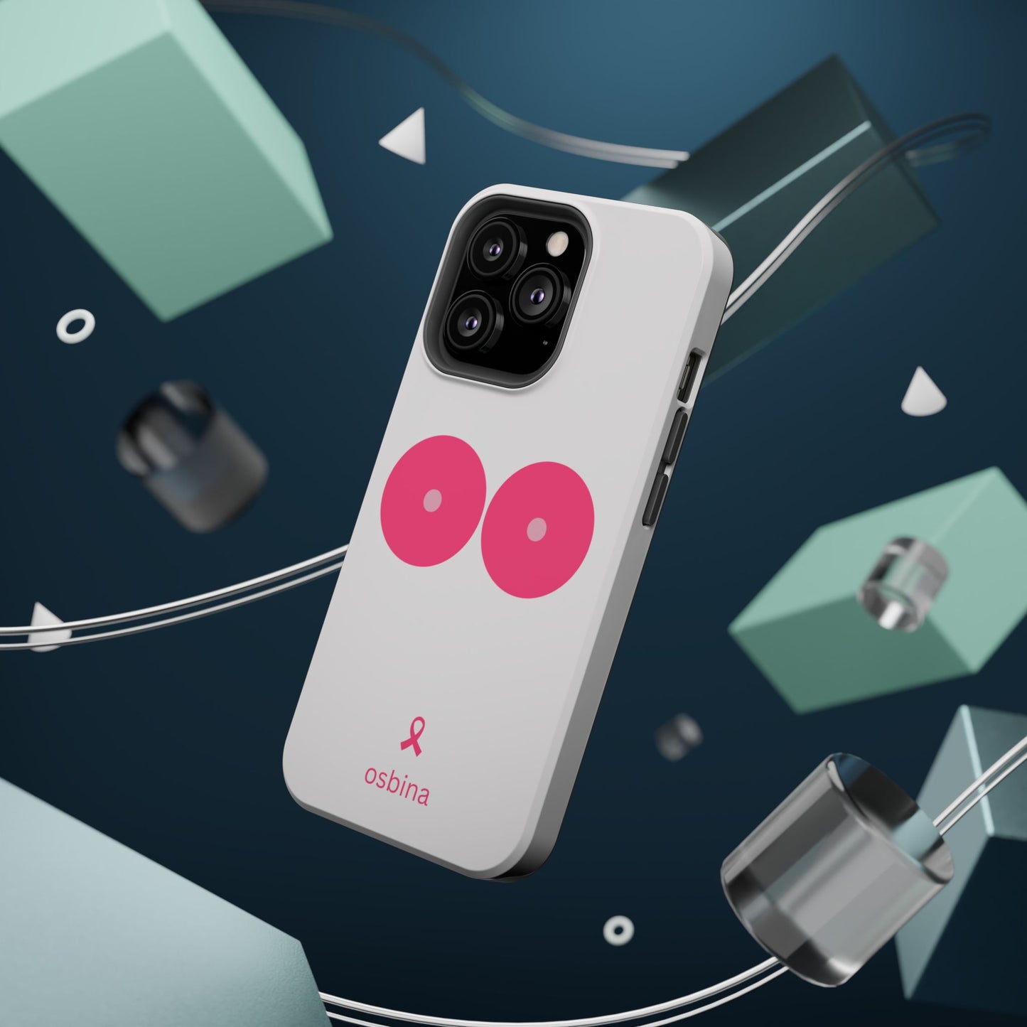 osbina |  MagSafe compatible for iPhone | Limited Edition The Check Your Tatas Case in Light Pink + Soft Pink + Hot Pink | The Pink October Collection | Inspired By