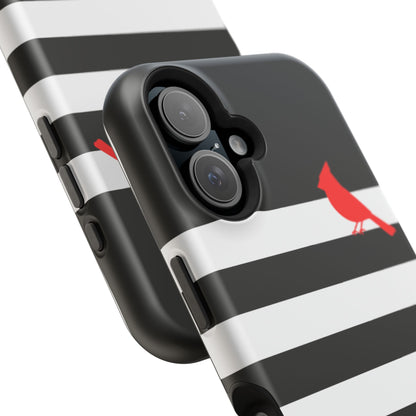 osbina | MagSafe compatible for iPhone | Redbird Edition Thinking of You Phone Case Black & White Stripe | Inspired By Collection