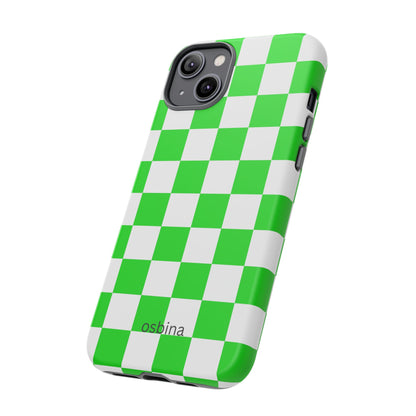 osbina | Neon Verdi Checks Phone Case | Color Edit Collection