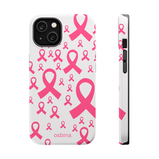 osbina |  MagSafe compatible for iPhone | Limited Edition Strength in Ribbons Case in Light Pink + Soft Pink + Hot Pink | The Pink October Collection | Inspired By