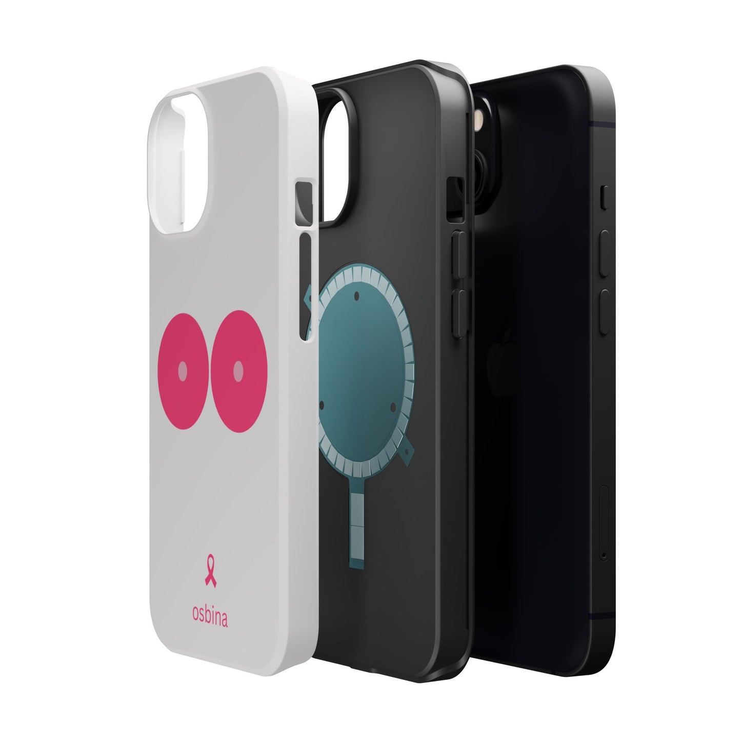 osbina |  MagSafe compatible for iPhone | Limited Edition The Check Your Tatas Case in Light Pink + Soft Pink + Hot Pink | The Pink October Collection | Inspired By