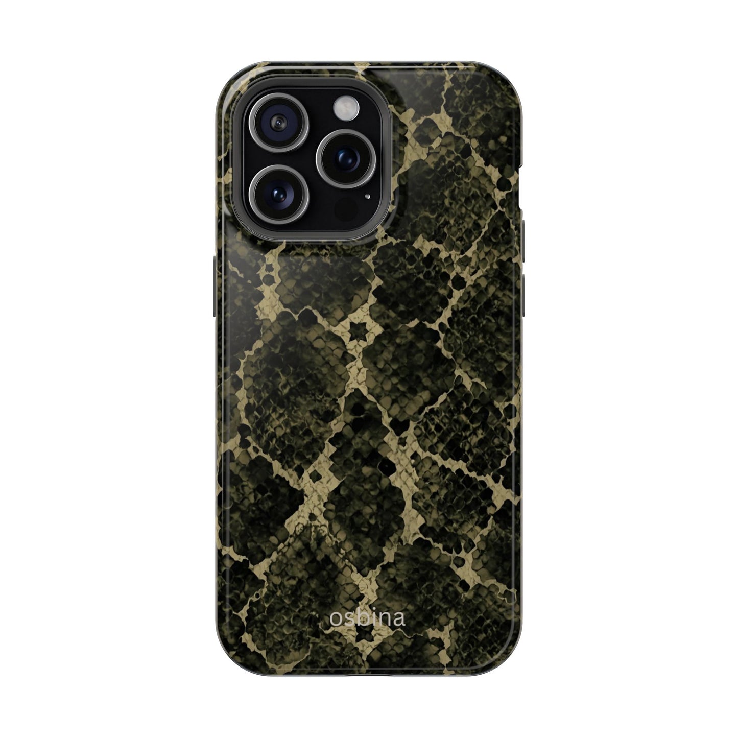 osbina | MagSafe for iPhone | The Olive Snakeskin Designer Case