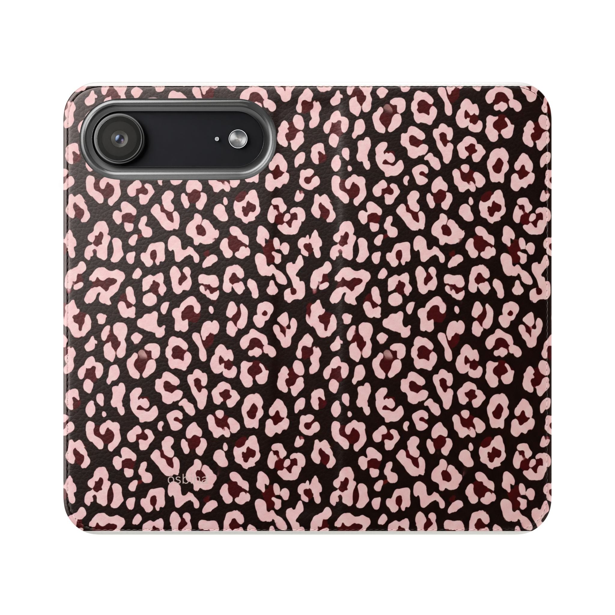 osbina | Wallet Flip Case for iPhone & Samsung | Chocolate Pink Leopard