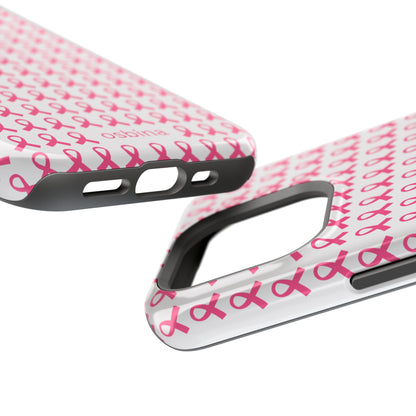 osbina |  MagSafe compatible for iPhone | Limited Edition The Side By Side Pink Ribbons Case in Light Pink + Soft Pink + Hot Pink | The Pink October Collection | Inspired By