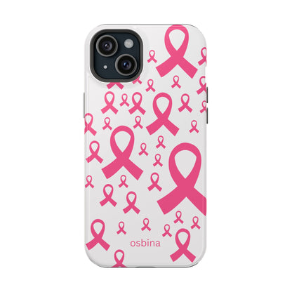 osbina |  MagSafe compatible for iPhone | Limited Edition Strength in Ribbons Case in Light Pink + Soft Pink + Hot Pink | The Pink October Collection | Inspired By