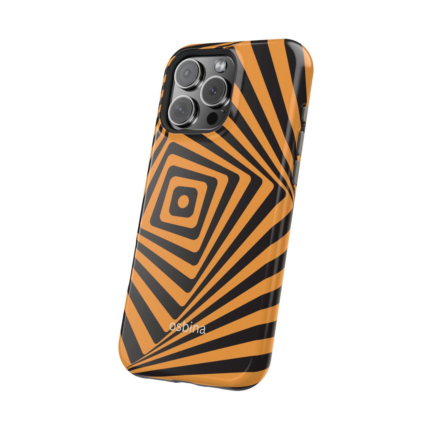 osbina | MagSafe Compatible for iPhone | Step Into the Zone — The Orange + Black Spiral Case | The Season Collective