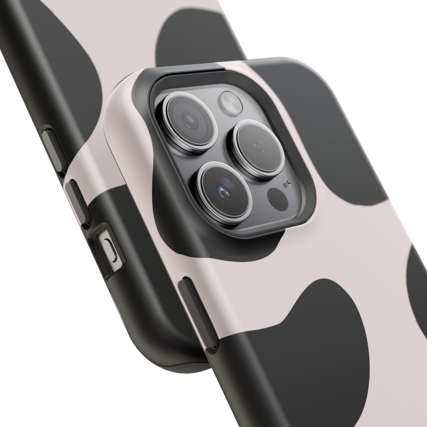 osbina | MagSafe compatible for iPhone | Prairie Chic Pink & Black Cow Print Phone Case | Modern Muse Collection