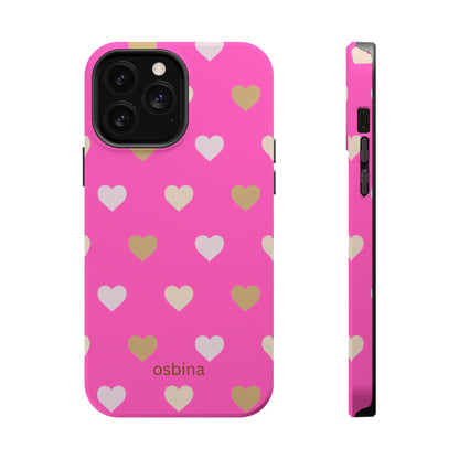 osbina | MagSafe compatible for iPhone | The Golden Hour Hearts Case | YAYOU Collection Supporting Shine Like Sable