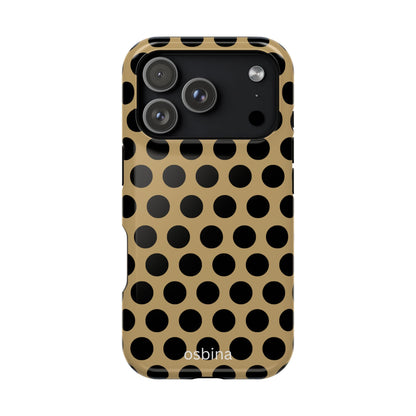 osbina | MagSafe compatible for iPhone | Camel Noir Dots Phone Case | Modern Muse Collection