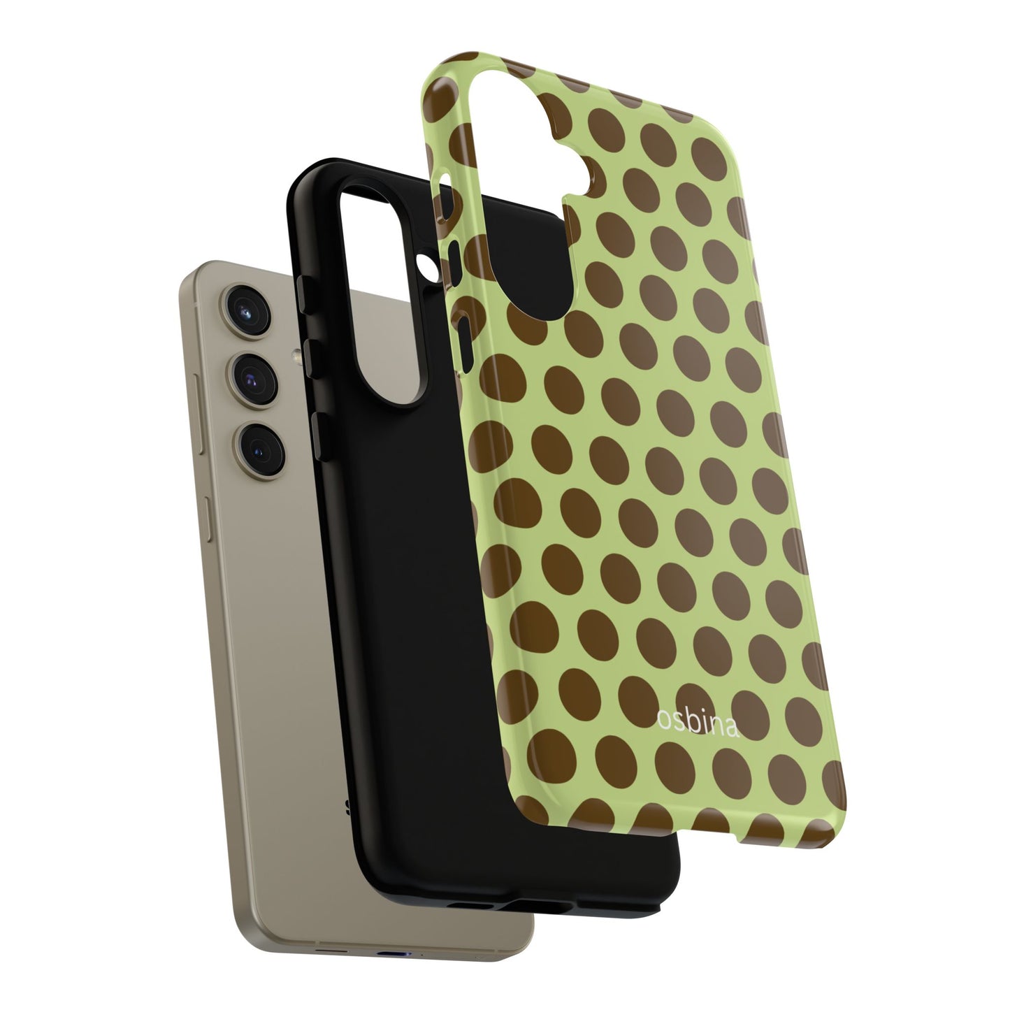 osbina | Chartreuse Cocoa Dots Phone Case | Color Edit Collection