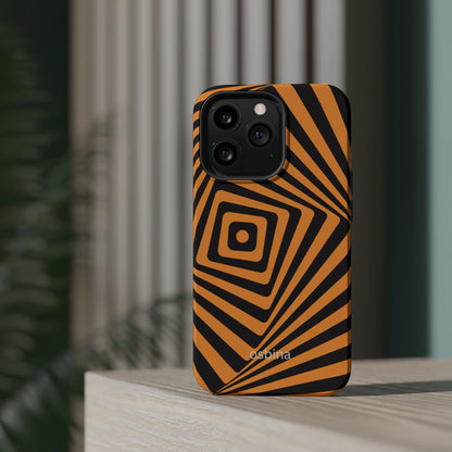 osbina | MagSafe Compatible for iPhone | Step Into the Zone — The Orange + Black Spiral Case | The Season Collective