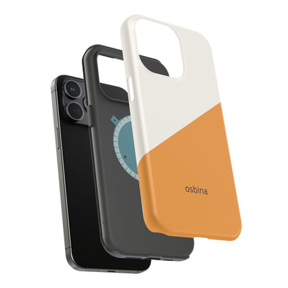 osbina | MagSafe Compatible for iPhone | Divide & Conquer — The Orange + White Split Diagonal Case | The Season Collective