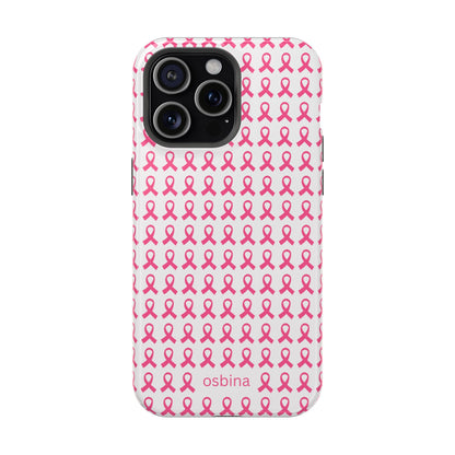 osbina |  MagSafe compatible for iPhone | Limited Edition The Side By Side Pink Ribbons Case in Light Pink + Soft Pink + Hot Pink | The Pink October Collection | Inspired By