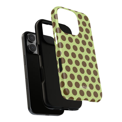 osbina | Chartreuse Cocoa Dots Phone Case | Color Edit Collection