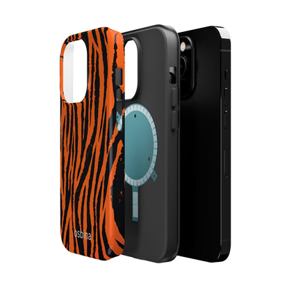 osbina | MagSafe Compatible for iPhone | Tiger, But Make It Chic — The Bengal Stripe Case in Orange + Black | The Season Collective