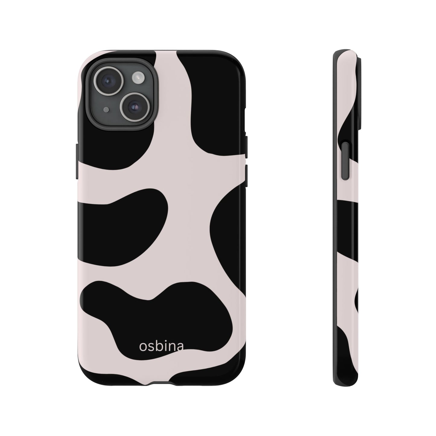 osbina | Prairie Chic Pink & Black Cow Print Phone Case | Modern Muse Collection