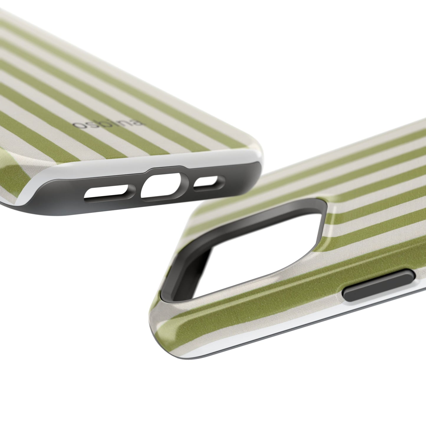 osbina | MagSafe compatible for iPhone | Verde Stripe Phone Case | Color Edit Collection