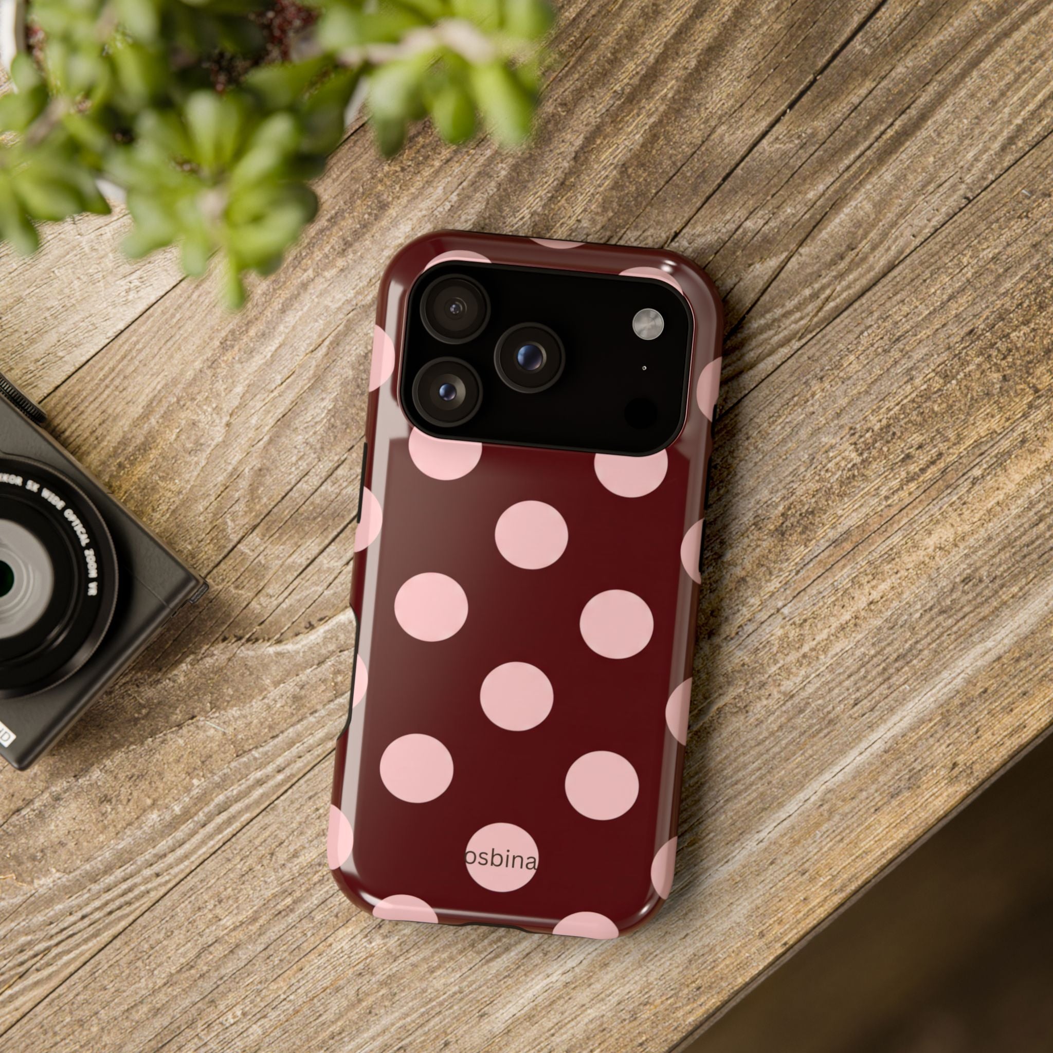 osbina | Oxblood Dot Designer Case