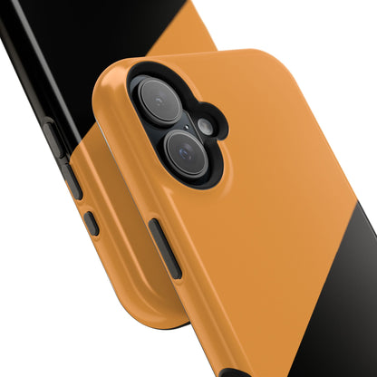 osbina | MagSafe Compatible for iPhone | Bold Moves Only — The Orange + Black Split Diagonal Case | The Season Collective