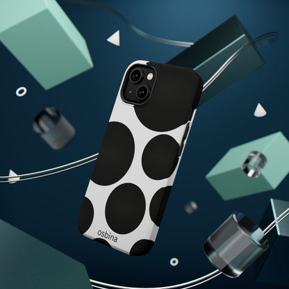 osbina | MagSafe compatible for iPhone | The Noir Bubbles Phone Case | Modern Muse Collection