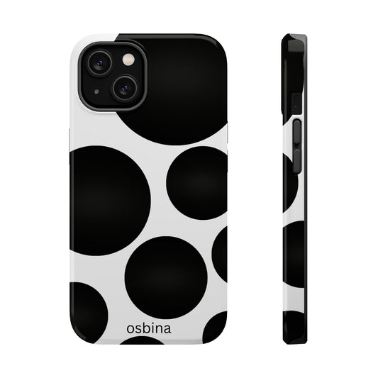 osbina | MagSafe compatible for iPhone | The Noir Bubbles Phone Case | Modern Muse Collection