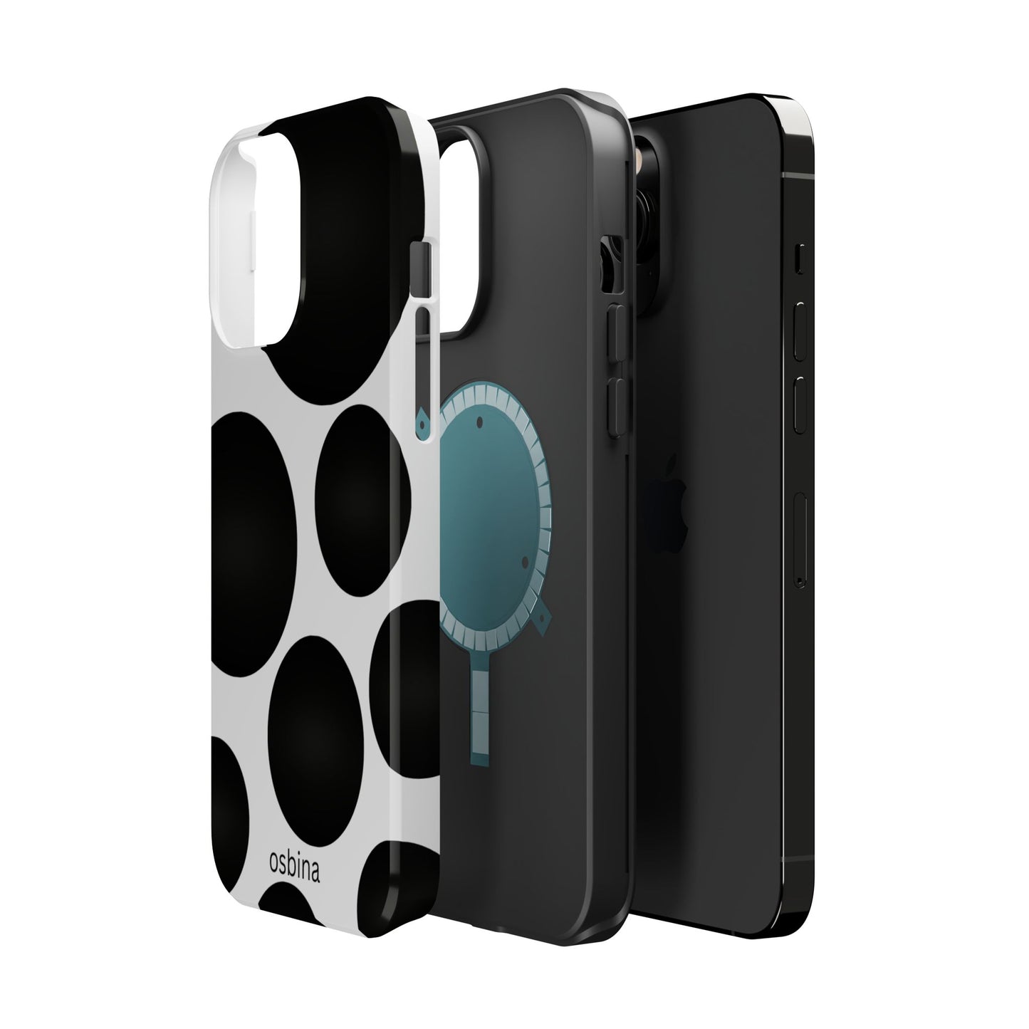 osbina | MagSafe compatible for iPhone | The Noir Bubbles Phone Case | Modern Muse Collection
