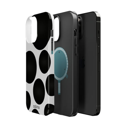 osbina | MagSafe compatible for iPhone | The Noir Bubbles Phone Case | Modern Muse Collection