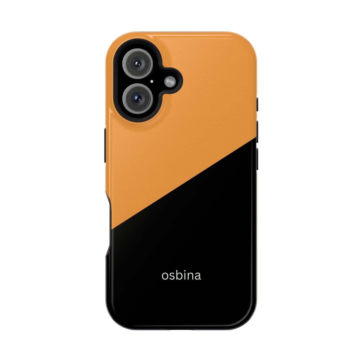 osbina | MagSafe Compatible for iPhone | Bold Moves Only — The Orange + Black Split Diagonal Case | The Season Collective