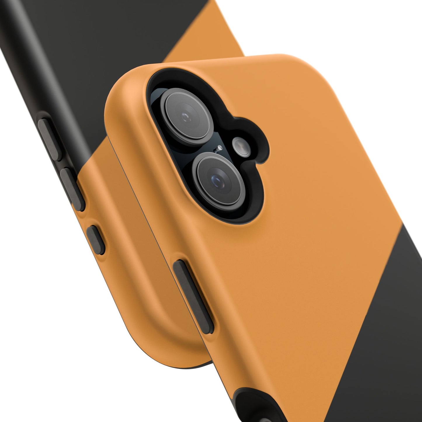 osbina | MagSafe Compatible for iPhone | Bold Moves Only — The Orange + Black Split Diagonal Case | The Season Collective